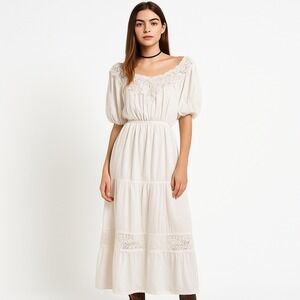ROBERTA CALIFORNIA x VINTAGE 70's‎ Prairie Dress Cottagecore white boho maxi